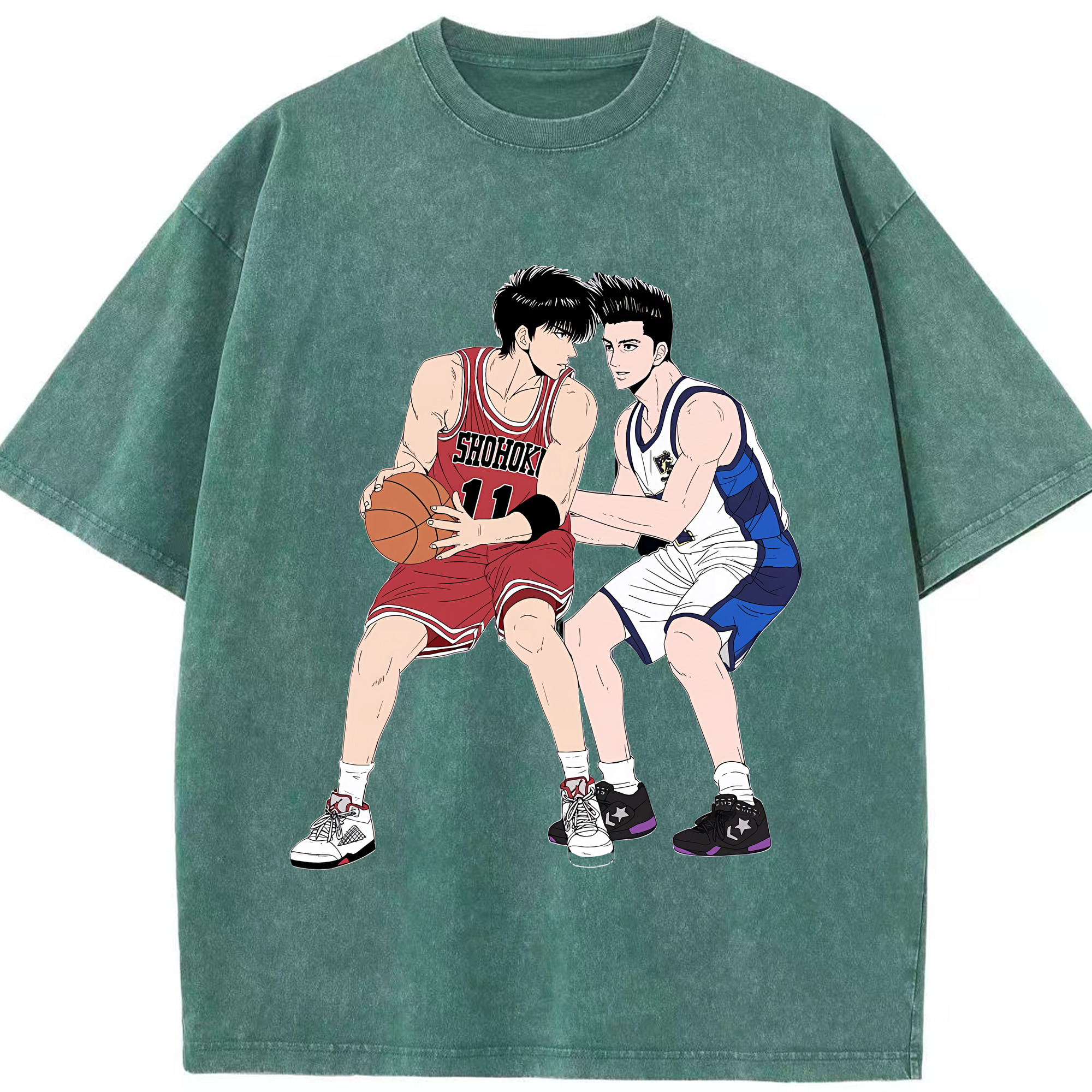 （画像用） SLAM DUNK／スラムダンク 綿100% ヴィンテージ風 半袖Tシャツ（フロントプリント）